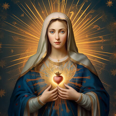 immaculate heart of the holy mary. ai generativ.