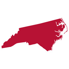 North Carolina With USA Flag. USA Map 