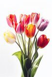 Fototapeta Tulipany - Bouquet of tulips in watercolor technique - Generative AI photo

