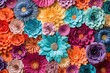 colorful paper flower wall for a vibrant background, created with generative ai