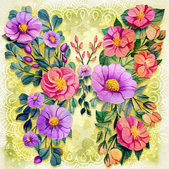 Poster - background with flowers