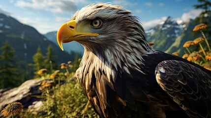 Wall Mural - big eagle wildlife bird ai generated image