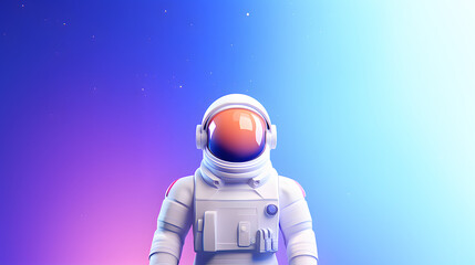 Wall Mural - cute spaceman or astronaut, minimalistic design. ai generated.