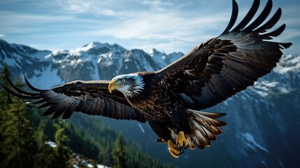 Wall Mural - big eagle wildlife bird ai generated image