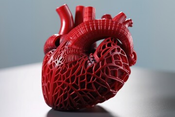 Sticker - 3d-printed bionic heart with innovative design, created with generative ai