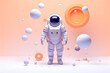 Cute spaceman or astronaut, minimalistic design. AI generated.