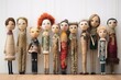 © altitudevisual - a row of handmade dolls, showcasing different styles, created with generative ai