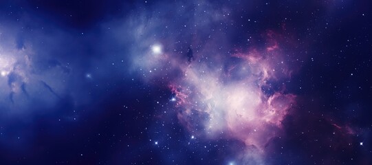 Wall Mural - nebula with stars and multicoloured clouds background, created using generative ai technology