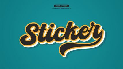 Wall Mural - Sticker Text Effect with Classic and Simple Style