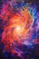 Wall Mural - vibrant, swirling galaxy with stars and nebula, created with generative ai