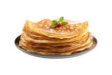 Pancake Isolated On Transparent Background. Generative Ai