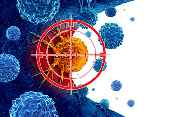 Wall Mural - cancer diagnosis and disease detection or screening as a treatment for malignant cells with a biopsy