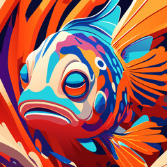 digital painting of fish - Generative AI art