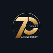 © Freshcare - 70 Years Anniversary badge with gold style Vector Illustration
