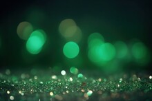 Background Of Green Sequins And Glare, Sparkling, For The Holiday, Christmas. With Generative AI Technology