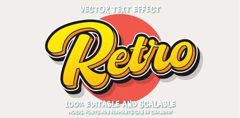 Editable text effect Retro 3d cartoon style premium vector