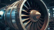Turbo-jet Engine Of The Plane, Close Up