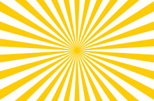 Sun Ray Radial Vector Background Yellow Burst Shine Beam Design. Orange Retro Sunburst Background.