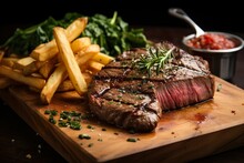 Succulent Fillet Steak And Fries | Generative AI