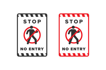 Wall Mural - No entry icon sign vector design red color