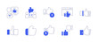 © Huticon - Like icon set. Duotone style line stroke and bold. Vector illustration. Containing reaction, suggest, like, browser, thumbs up, like gesture, like button, feedback.