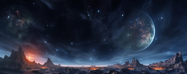 Wall Mural - space. orion nebula, black holes, explosion of planets and sun. stars, universe, flashes of light. f