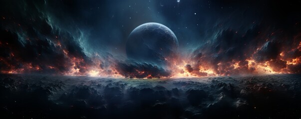 Wall Mural - space. orion nebula, black holes, explosion of planets and sun. stars, universe, flashes of light. f