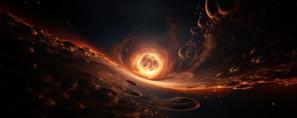 Wall Mural - space. orion nebula, black holes, explosion of planets and sun. stars, universe, flashes of light. f