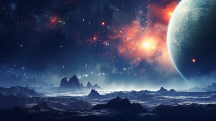Wall Mural - space. orion nebula, black holes, explosion of planets and sun. stars, universe, flashes of light. f