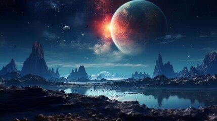 Wall Mural - space. orion nebula, black holes, explosion of planets and sun. stars, universe, flashes of light. f