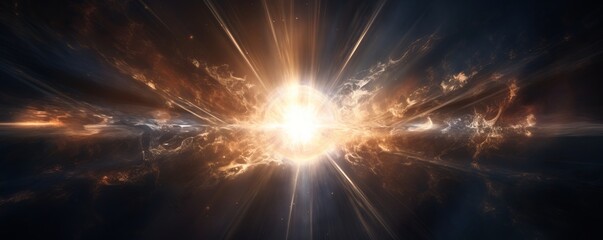 Wall Mural - space. stars, universe, flashes of light. sun. the glow of space. explosionai generation.