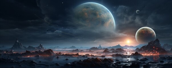 Wall Mural - space. orion nebula, black holes, explosion of planets and sun. stars, universe, flashes of light. f