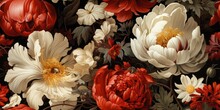 Beautiful Fantasy Vintage Wallpaper Botanical Flower Bunch,vintage Motif For Floral Print Digital Background