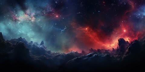 Wall Mural - a colorful nebula in space, stary night nebula background wallpaper