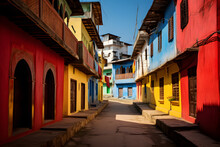 Colorful Traditional Buildings In A Historic Village