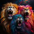 a lion photography Abstract hypnotic illusion art