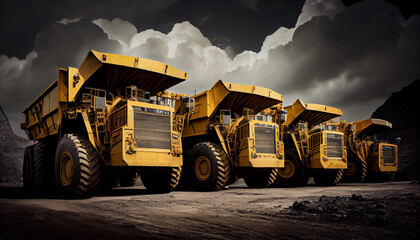Wall Mural - Large quarry dump truck in coal mine. Mining equipment for the transportation of minerals.