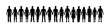 People different ages holding hands together vector silhouette. Human people chain black silhouettes set.
