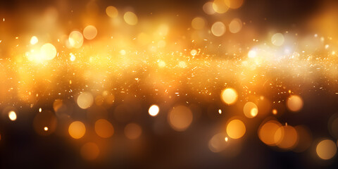 Wall Mural - yellow glow particle abstract bokeh background