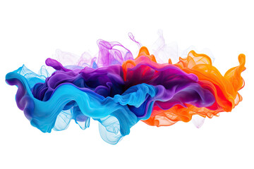 Wall Mural - harmonious splashy paint patterns swirling in an abstract shape isolated on a transparent background