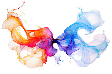 Wall Mural - harmonious patterns swirling in an abstract shape isolated on a transparent background, generative a