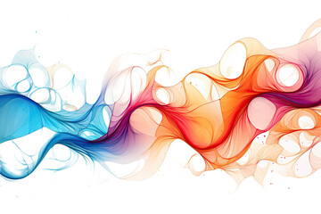 Wall Mural - harmonious patterns swirling in an abstract shape isolated on a transparent background, generative a