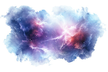 harmonious nebula patterns swirling in an abstract cloud shape isolated on a transparent background,
