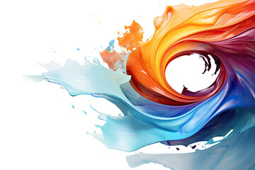 Wall Mural - harmonious patterns swirling in an abstract shape isolated on a transparent background, generative a