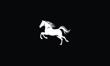 Horse Logo Design Black Simple Flat Icon On White Background 
