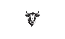 Run Cow Logo Design Black Simple Flat Icon On White Background