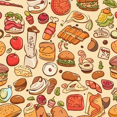 Wall Mural - food background