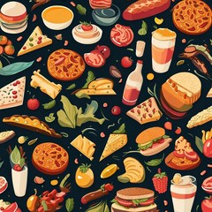 Wall Mural - food background