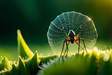 spider on web generated Ai.