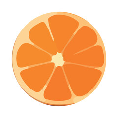 Wall Mural - Juicy citrus slice fruit orange icon